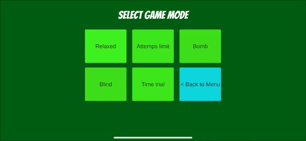 Imagen del menú de selección de modos de juego